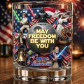 Custom Star Wars May Freedom Be With You USA 250th Anniversary Whiskey Glass Star Wars Merch - Merchluma