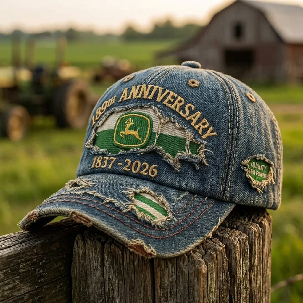 John Deere 189th Anniversary Distressed Hat John Deere Merch Best Gift For Grandpa - Merchluma