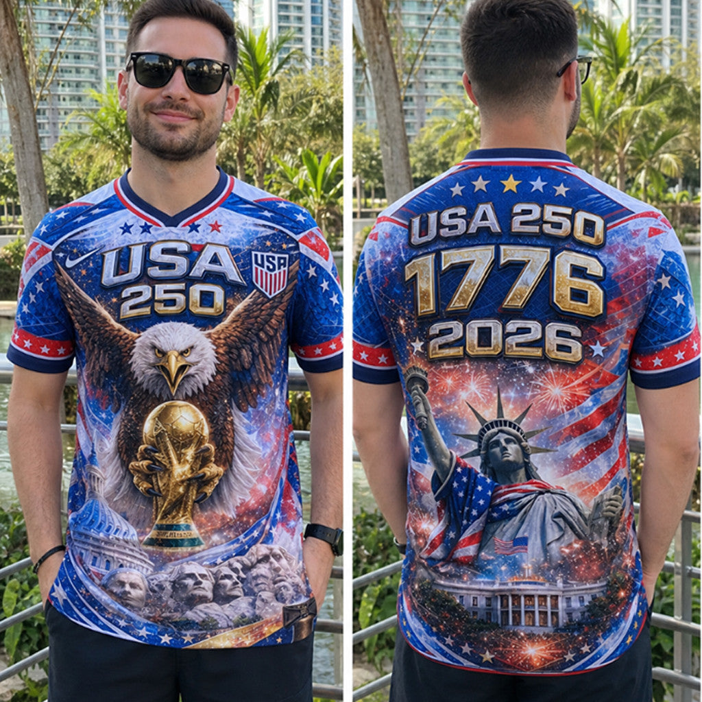 USA 250Th Anniversary Semiquincentennial Patriotic FIFA World Cup Football Jersey 1776 2026 Merch - Merchluma