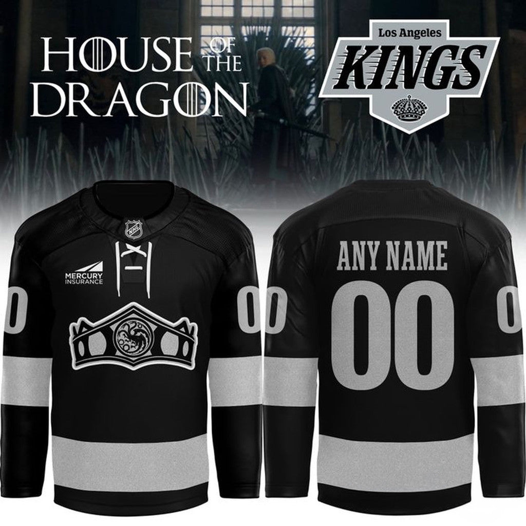 Personalized Los Angeles Kings X House Of The Dragon The Rightful Queen Black Jersey Fan Merch - Merchluma