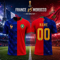 Personalized France Vs Morocco 2026 World Cup Split Jersey Shirt Football Fan Merch Best Gift - Merchluma
