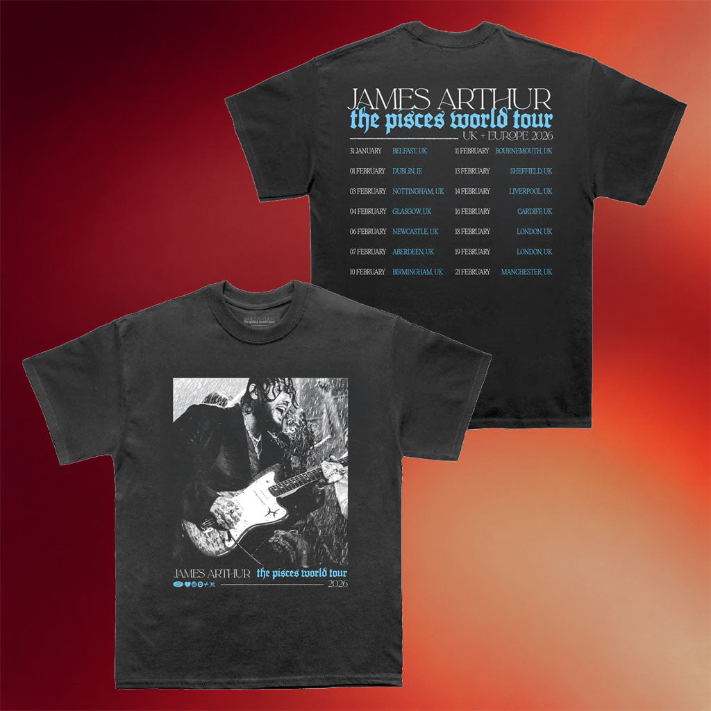 James Arthur Merch 2026 Pisces Photo Itin 2026 T-Shirt James Arthur World Tour Shirt Fan Gifts - Merchluma
