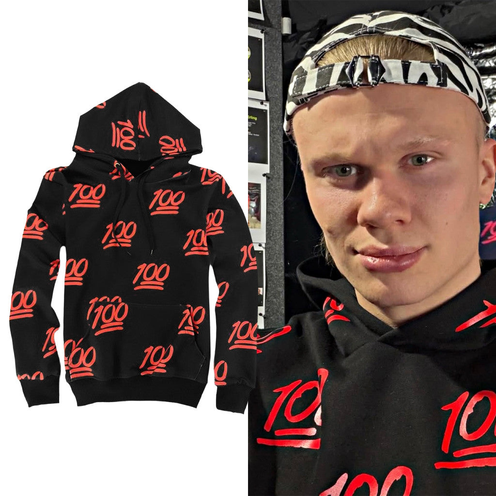Erling Haaland 100 Emoji Hoodie 2026 Erling Haaland Merch Norway National Team Clothing Gifts - Merchluma