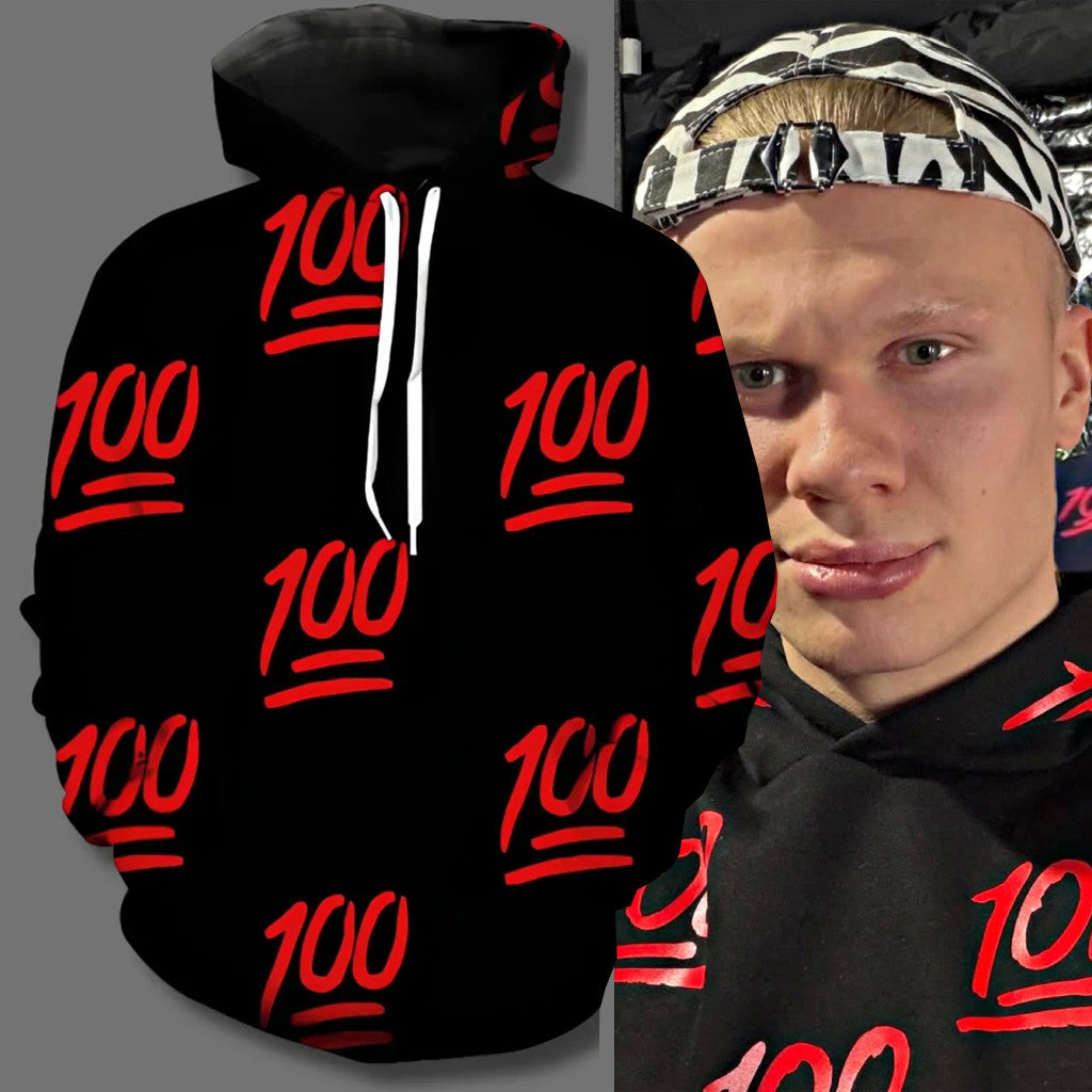 Erling Haaland 100 Emoji Hoodie Erling Haaland Merch Norway FIFA World Cup 2026 Apparel Gifts - Merchluma