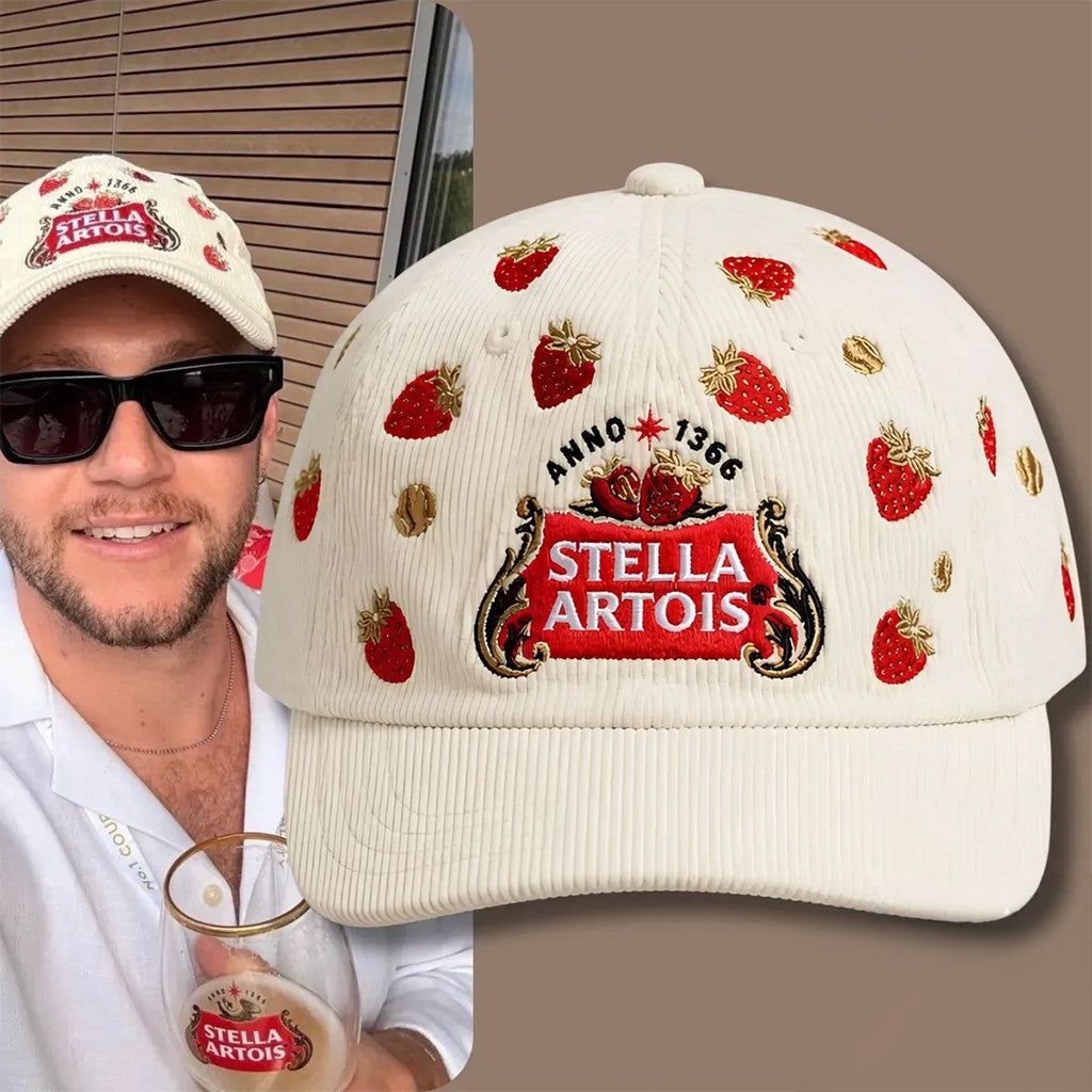 Niall Horan Stella Artois Strawberry Embroidered Hat 2026 Niall Horan Merch Gift For Friends