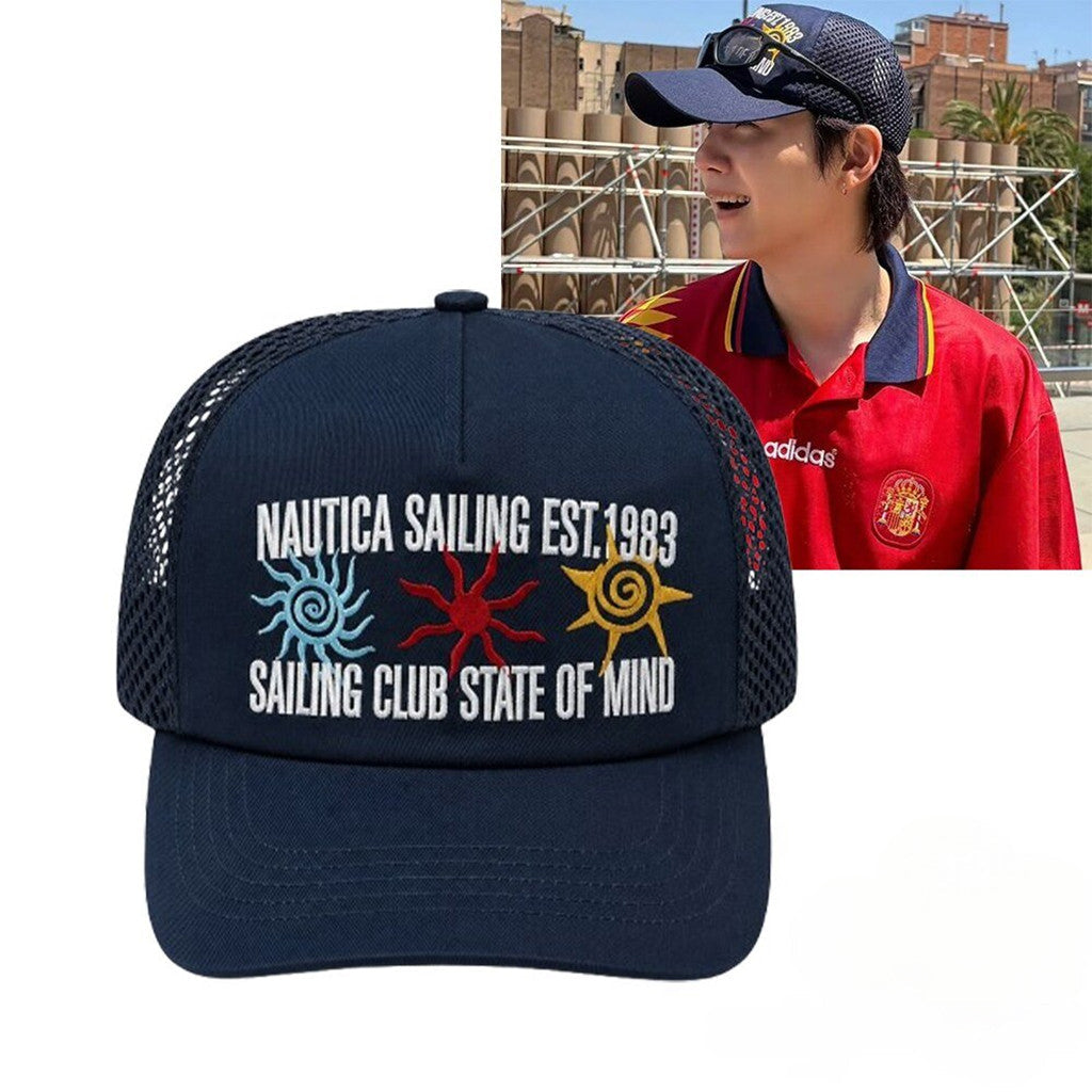 BTS Suga Ocean Totem Nautica Sailing Club State Of Mind Trucker Hat Embroidered Gift For BFF