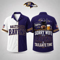Baltimore Ravens Merch Sorry Wife It's Ravens And Tailgate Time Hawaiian Shirt Gift For Men