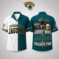 Jacksonville Jaguars Merch Sorry Wife It's Jaguars And Tailgate Time Hawaiian Shirt Humor Gifts