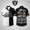 LV Raiders Merch Sorry Wife It's Raiders And Tailgate Time Hawaiian Shirt Funny Football Gift