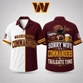 Washington Commanders Merch Sorry Wife It's Commanders And Tailgate Time Hawaiian Shirt Men's