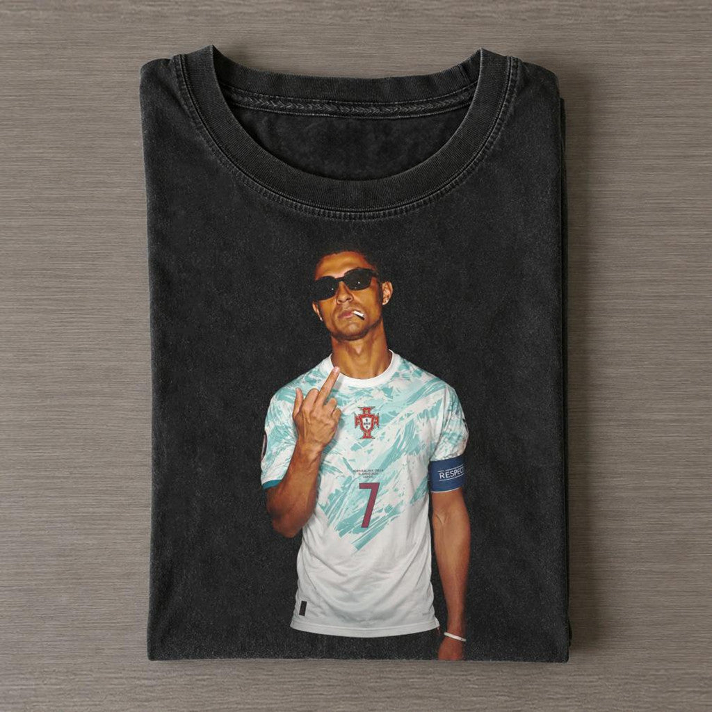 Funny Cristiano Ronaldo 2026 Middle Finger T-Shirt Portugal World Cup 2026 Merch Gifts For Fan