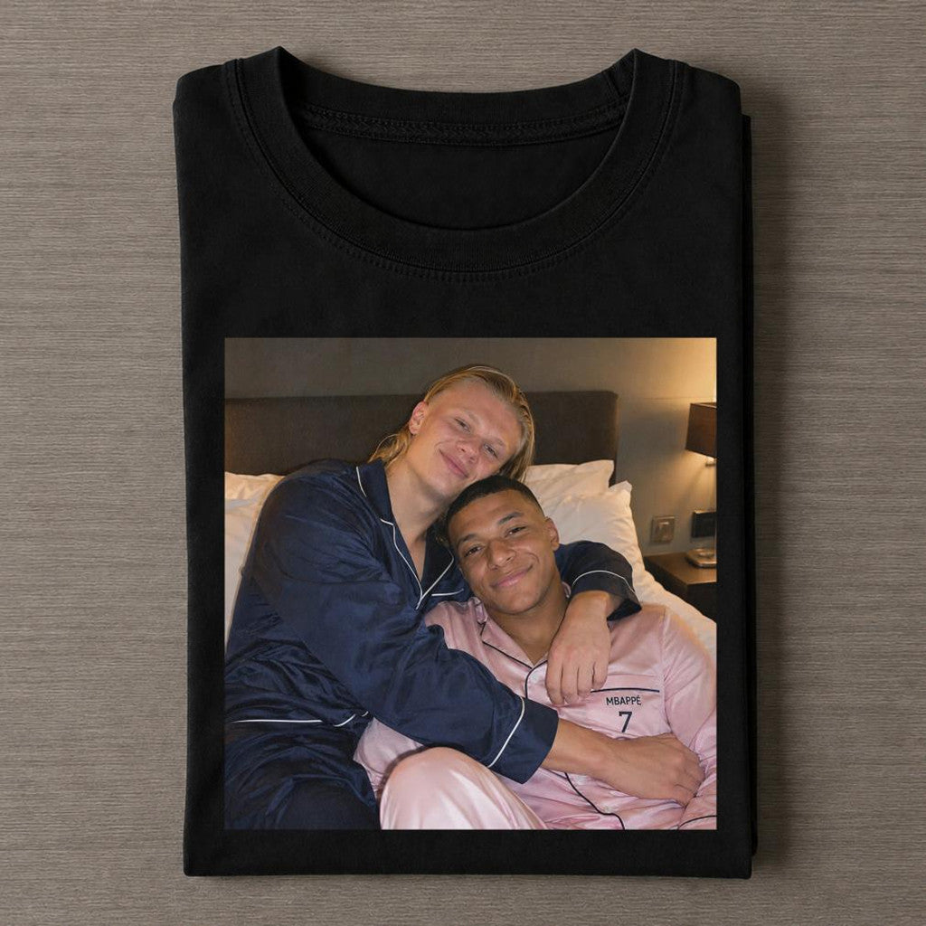 Kylian Mbapp Erling Haaland Sleeping T-Shirt Game Day Funny T-Shirt FIFA Gifts For Fan