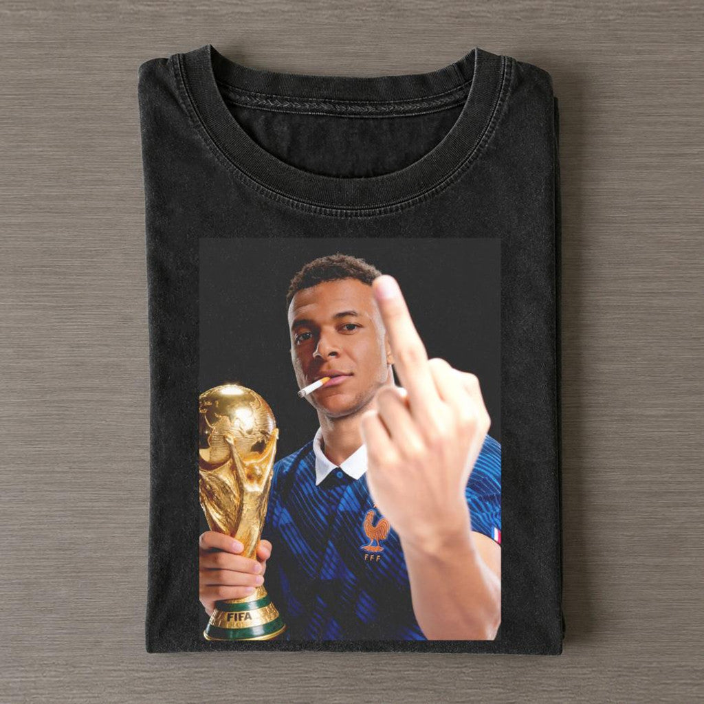 Kylian Mbapp World Cup 2026 Middle Finger T-Shirt FIFA WC 2026 Merch Football Fan Gear