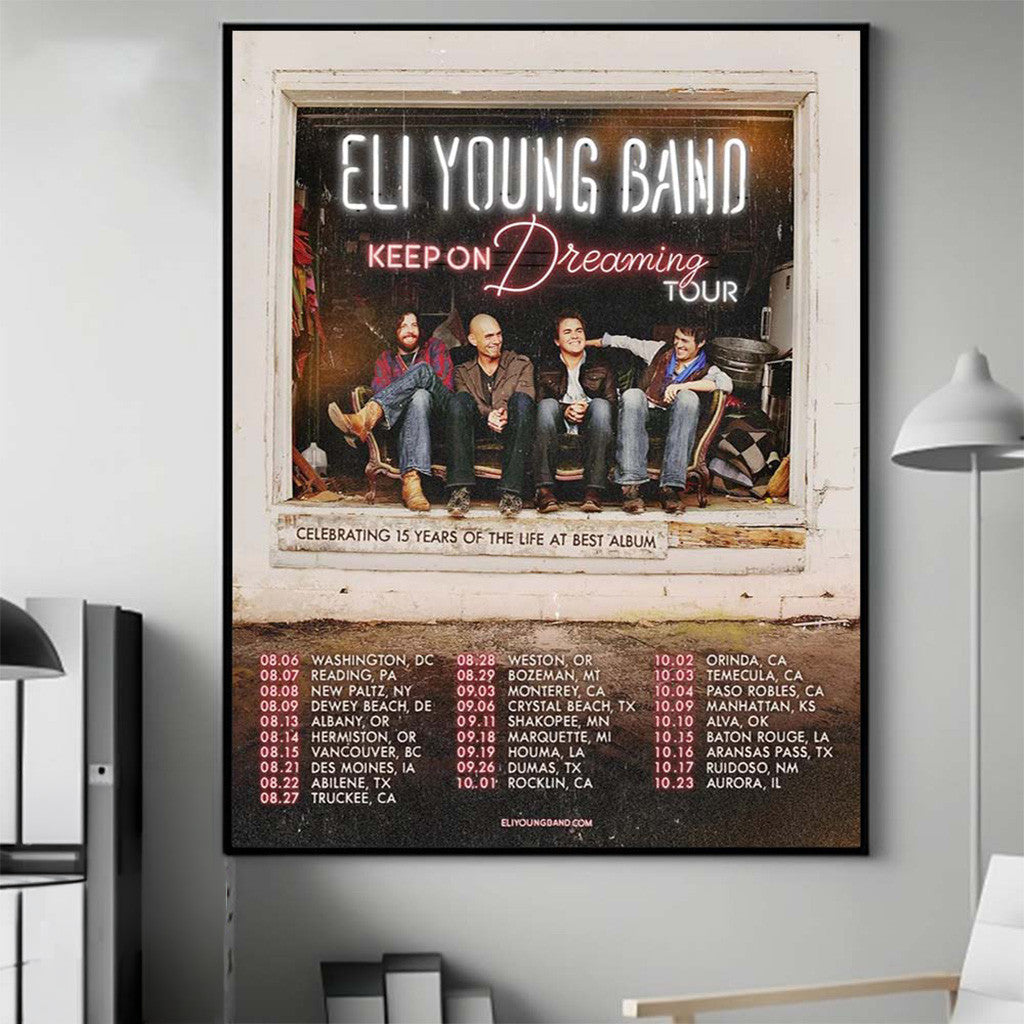 Eli Young Band Keep On Dreaming Tour USA 2026 Concert Poster Eli Young Band Merch Wall Decor