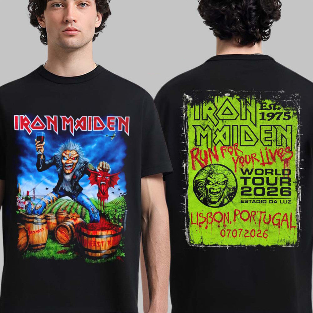 Iron Maiden Lisbon Portugal 2026 Tour T-Shirt Eddie The Winemaker Shirt Iron Maiden Merch