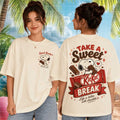 Retro Snoopy KitKat Take A Sweet Break Cream T-Shirt KitKat Merch Best Gift For Sisters