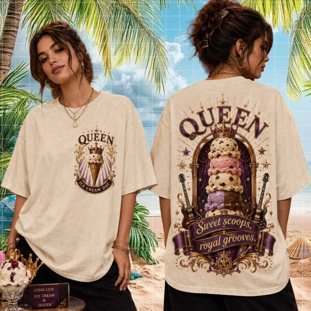 Queen Ice Cream Day Royal Grooves Vintage T-Shirt 2026 Queen Merch Gift For My Wife