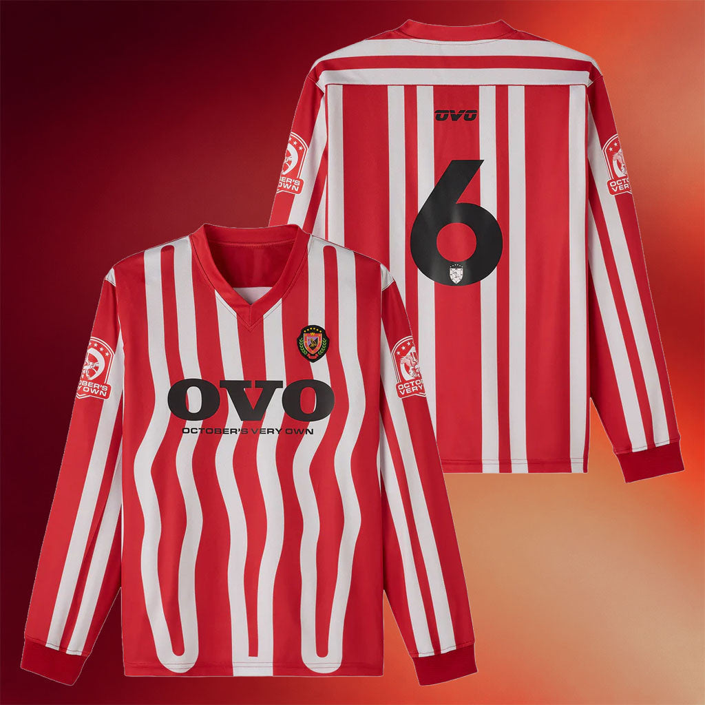 October's Very Own Merch 2026 Stripe #6 Long Sleeve V-Neck Shirt OVO Clothing Gift For Dudes - Merchluma