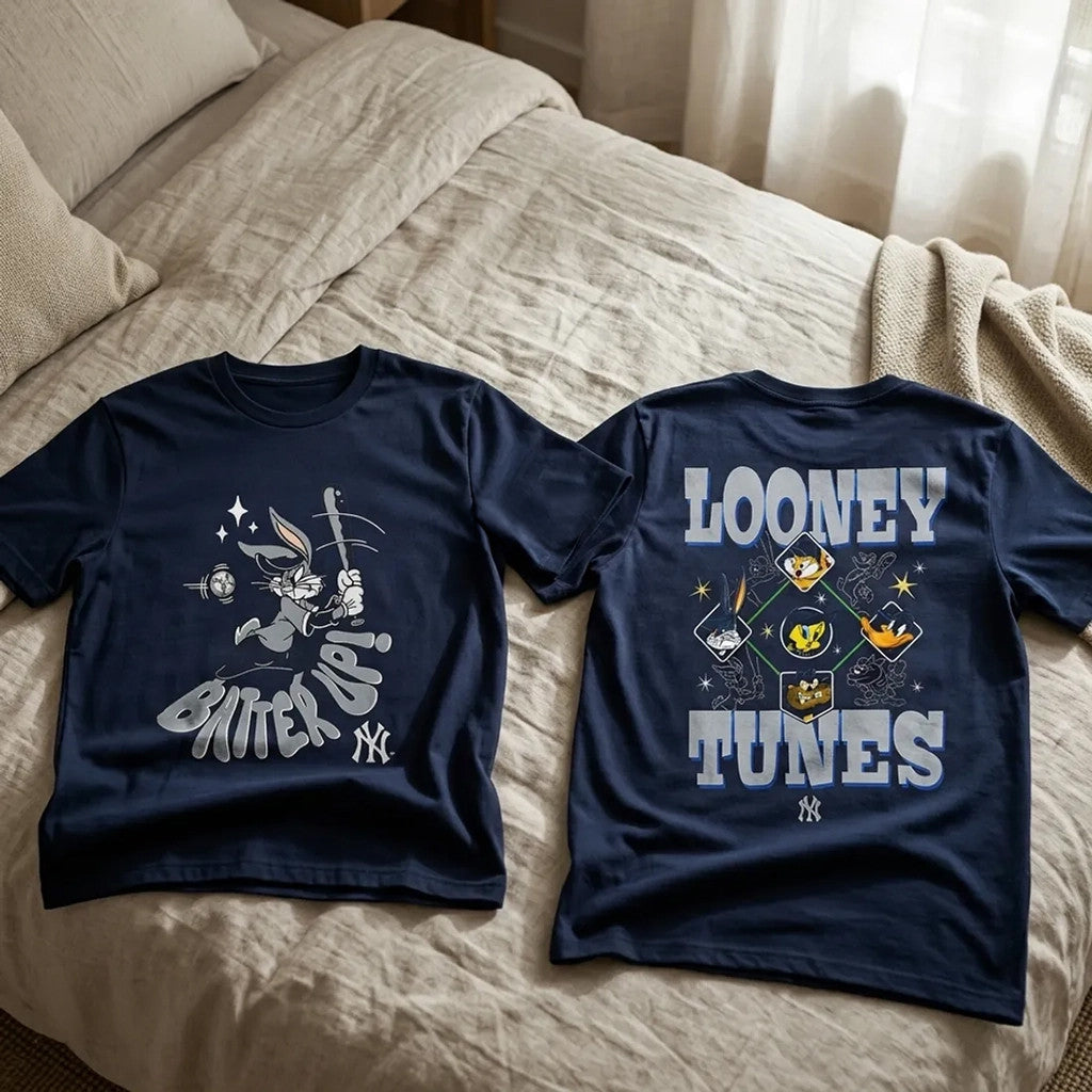 Looney Tunes X New York Yankees T-Shirt Batter Up Shirt NY Yankees Merch 2026 Fan Gifts
