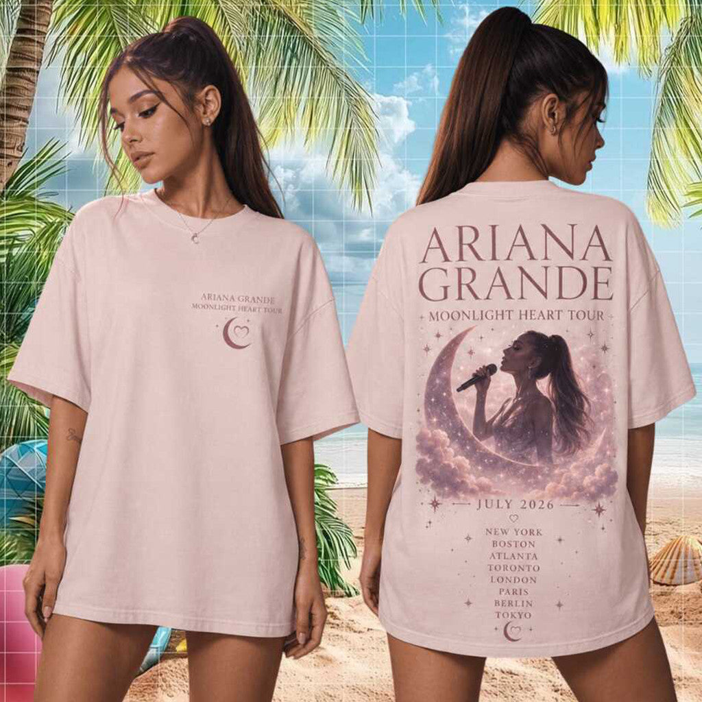 Ariana Grande Moonlight Heart Tour July 2026 T-Shirt Ariana Grande Merch Gift For Music Fans