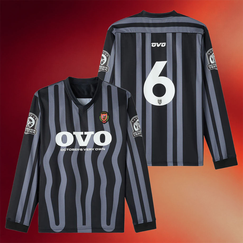 October's Very Own Merch 2026 Stripe Long Sleeve V-Neck Shirt #6 OVO Clothing Present For Him - Merchluma