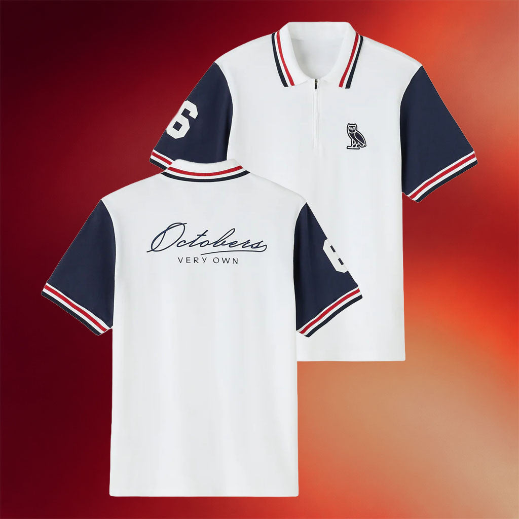 October's Very Own Merch 2026 OVO Quarter Zip Polo Shirt Birthday Ideas For Dad - Merchluma