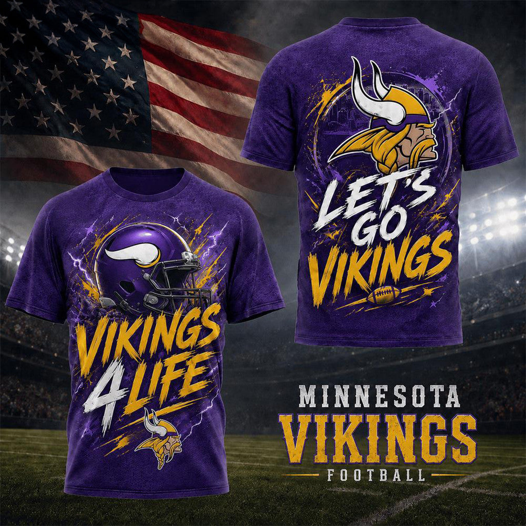 Minnesota Vikings For Life T-Shirt 2026 Minnesota Vikings Merch Football Lover Apparel Men's