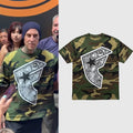 Travis Barker Famous Stars And Straps Camo Shirt At The Blink 182 Day In Los Angeles T-Shirt