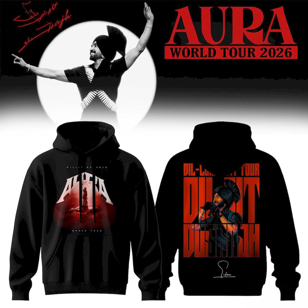 Diljit Dosanjh AURA World Tour 2026 Hoodie Diljit Dosanjh Merch Gifts For Music Lovers