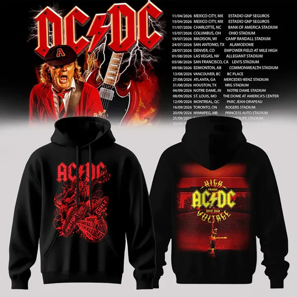 AC DC Power Up Tour 2026 North America Hoodie High Voltage AC DC Merch Gift For Band Fans