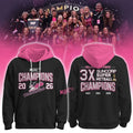 Adelaide Thunderbirds 3X Champions 2026 Black Hoodie Thunderbirds Merch Gift For Netball Fans