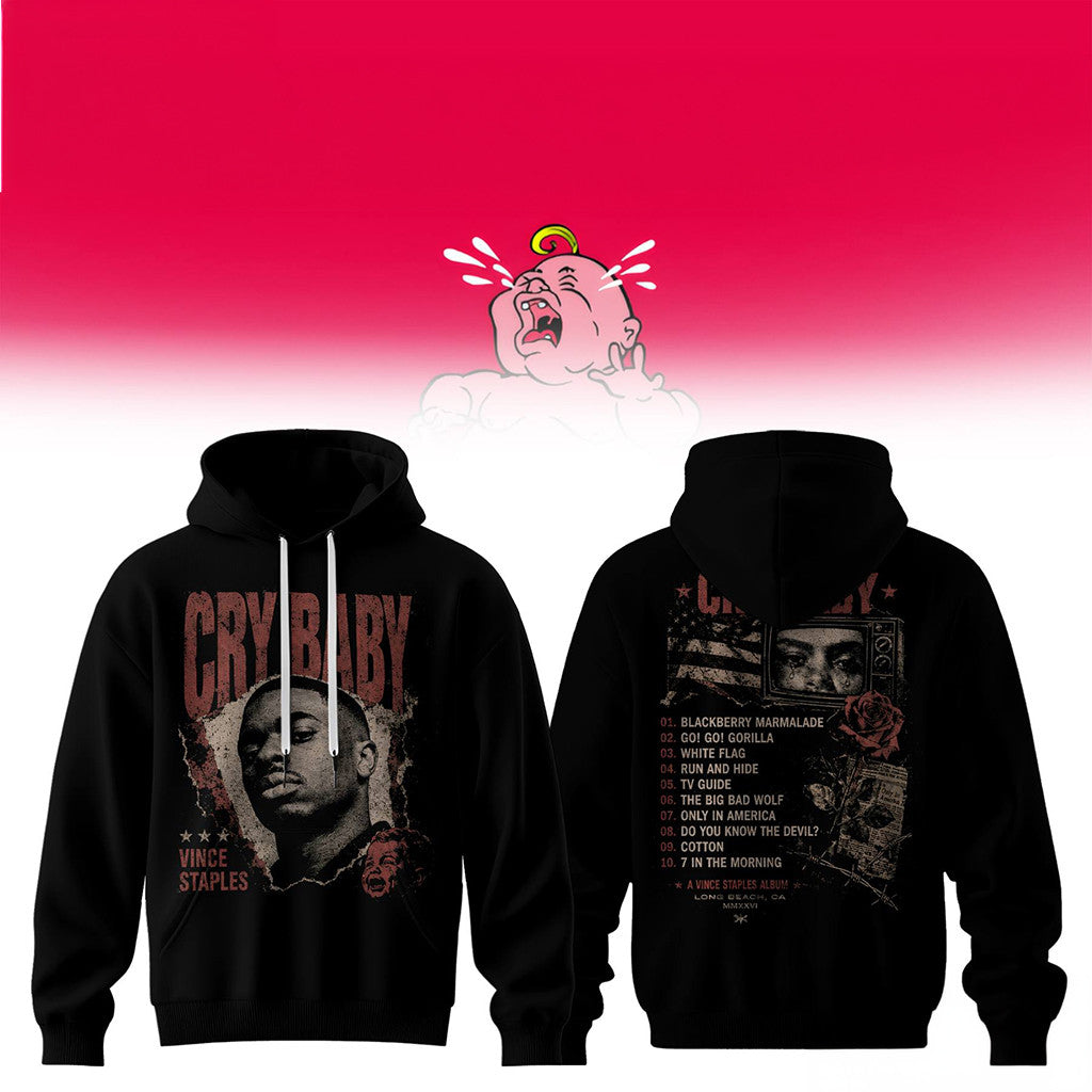 Vince Staples Cry Baby Tour Concert Hoodie Vince Staples Merch Music Apparel Gifts For Fan