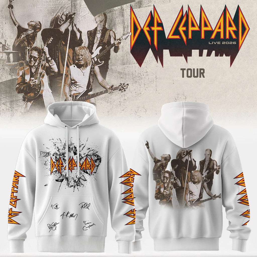 Def Leppard Tour 2026 Hoodie Def Leppard Tour Merch Signature Best Gift For Rock Band Fans