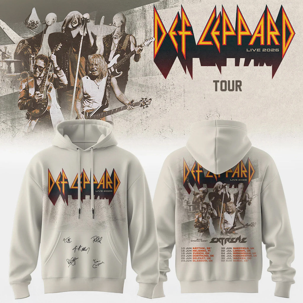 Def Leppard Live 2026 Hoodie Def Leppard Tour Merch Signed Gift For Rock Band Fans