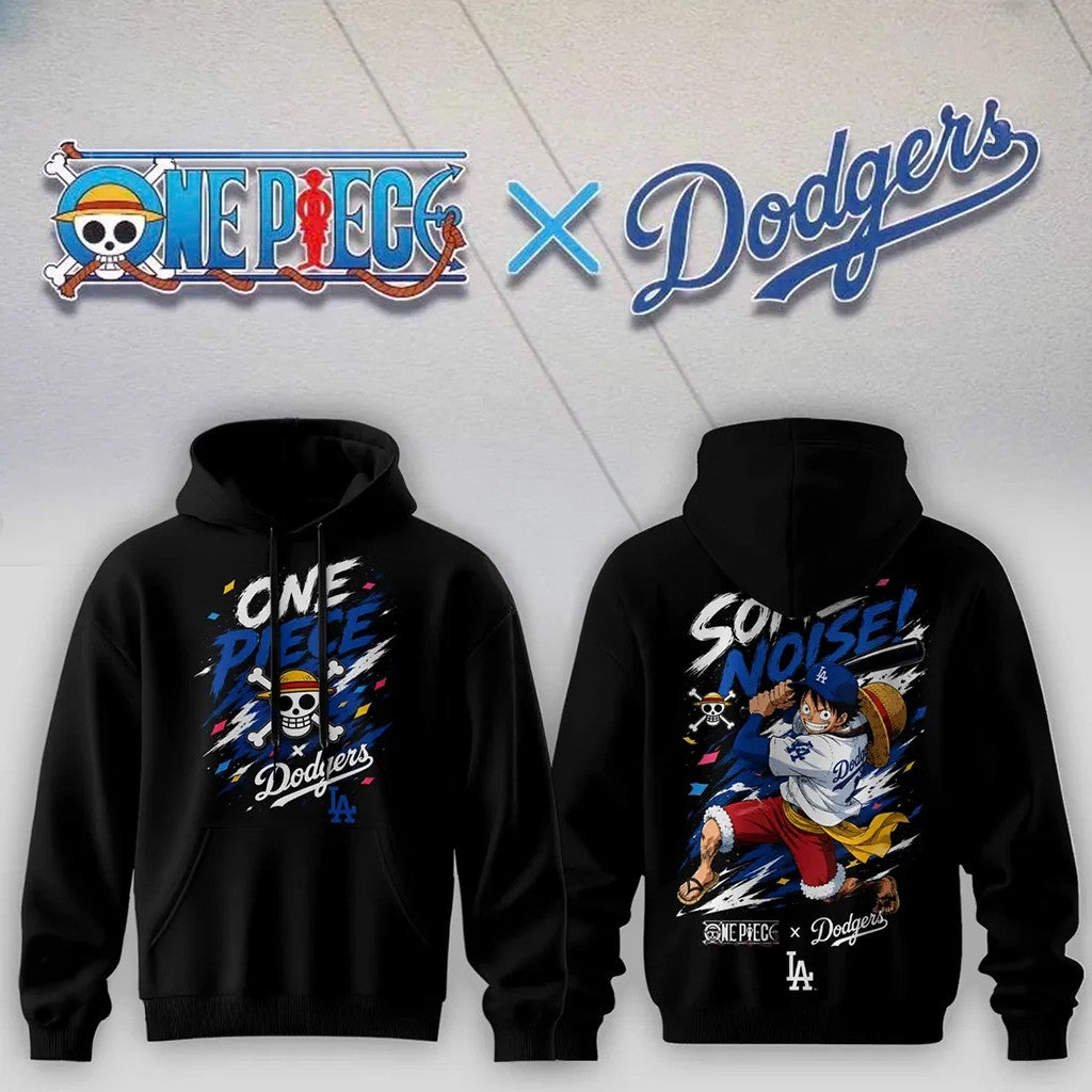 One Piece X Los Angeles Dodgers Monkey D Luffy Hoodie 2026 LA Dodgers Merch Anime Lover Gifts
