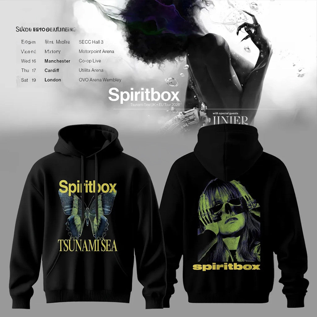 Spiritbox Tsunami Sea 2026 Vintage Black Hoodie Spiritbox Merch Gifts For Music Enthusiasts