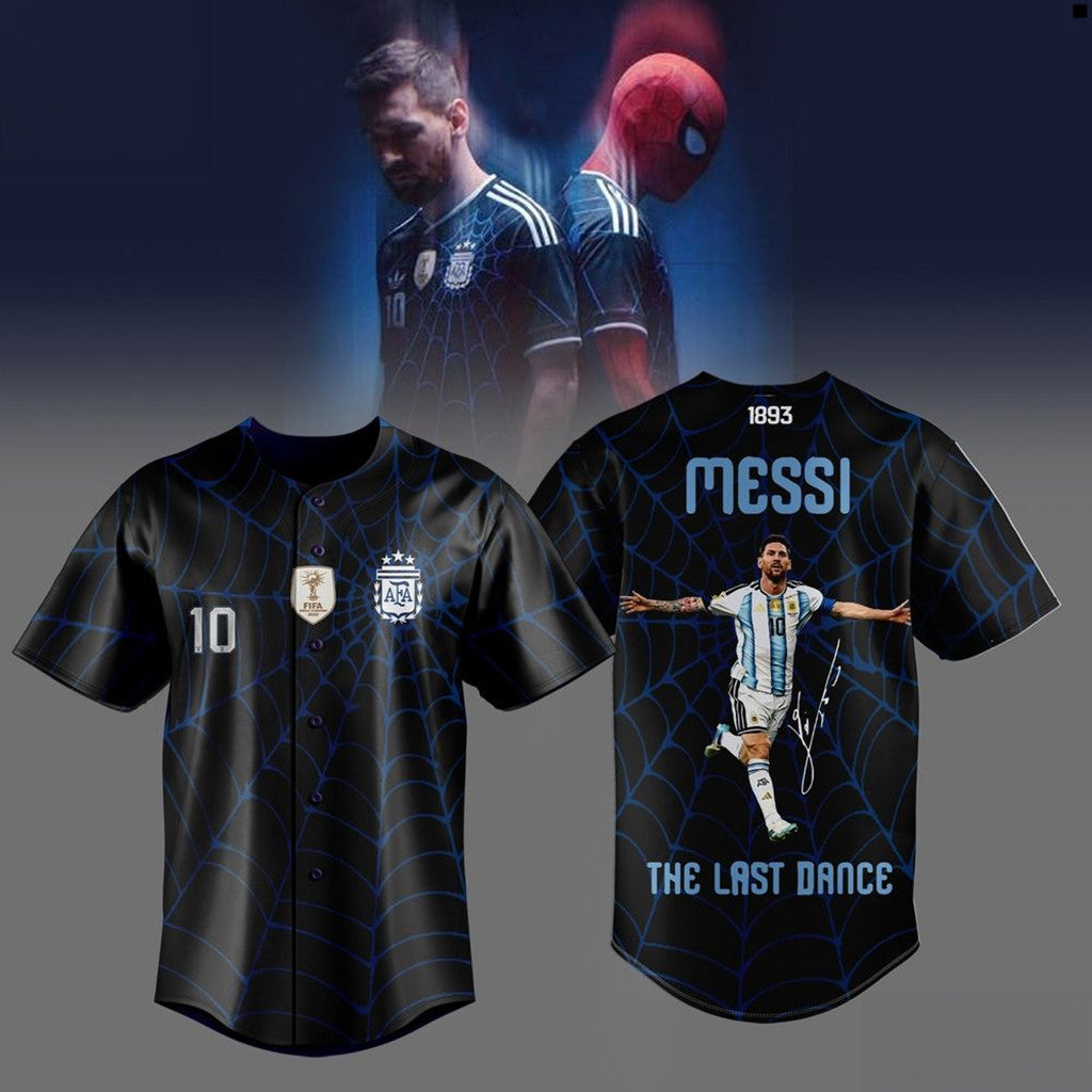 Messi X Spider-Man Soccer Hero Baseball Jersey #10 The Last Dance Jersey Messi World Cup Merch