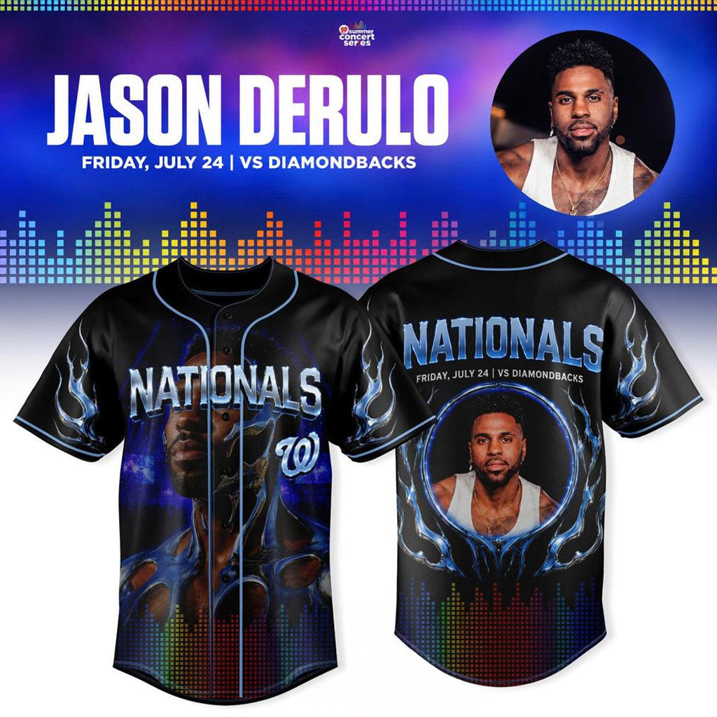 Washington Nationals X Jason Derulo Postgame Summer Concert Series Jersey Nationals Merch