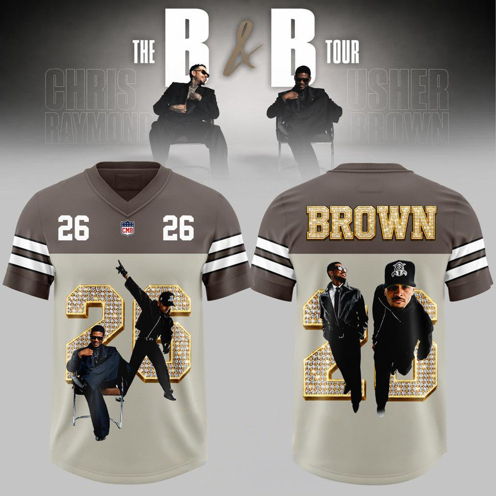 Chris Brown The R&B Tour 2026 Football Jersey R&B Tour Merch Gift For Brothers