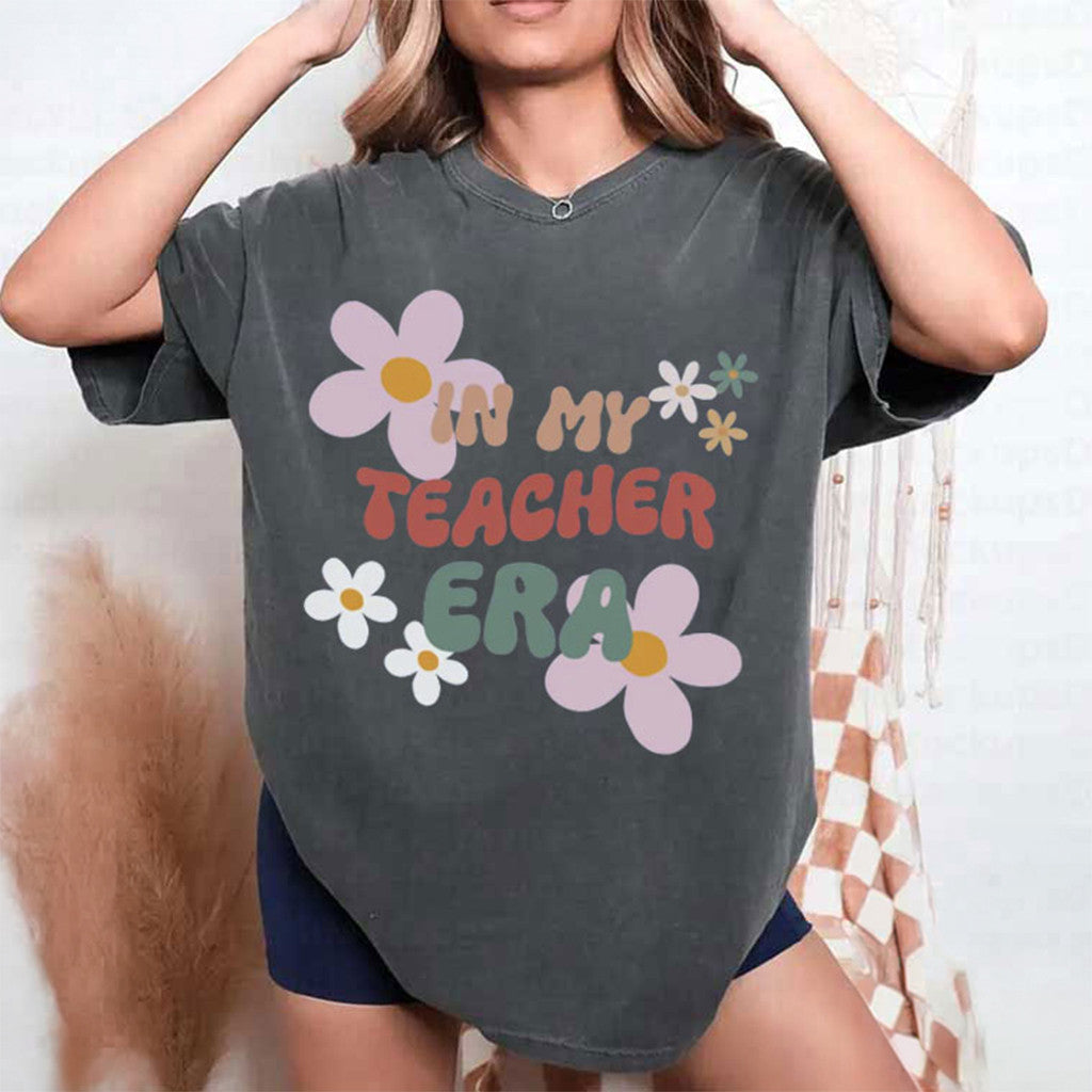 In My Teacher Era Shirt Groovy Floral Teacher T-Shirt Back To School Gifts Ideas