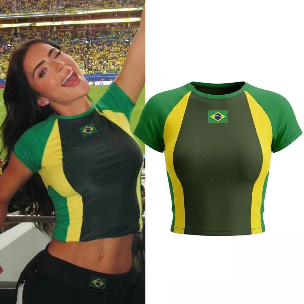 Jade Picon Brazilcore National Flag Crop Top Brazil World Cup 2026 Merch Gift For Her