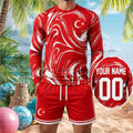 Personalized Turkey Football National Team Long Sleeve Shirt Shorts Set Gift For Turkey Team Fan