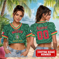 Personalized Mexico United 2026 Cropped V-Neck Shirt Mexico Football Team Merch Present For Her