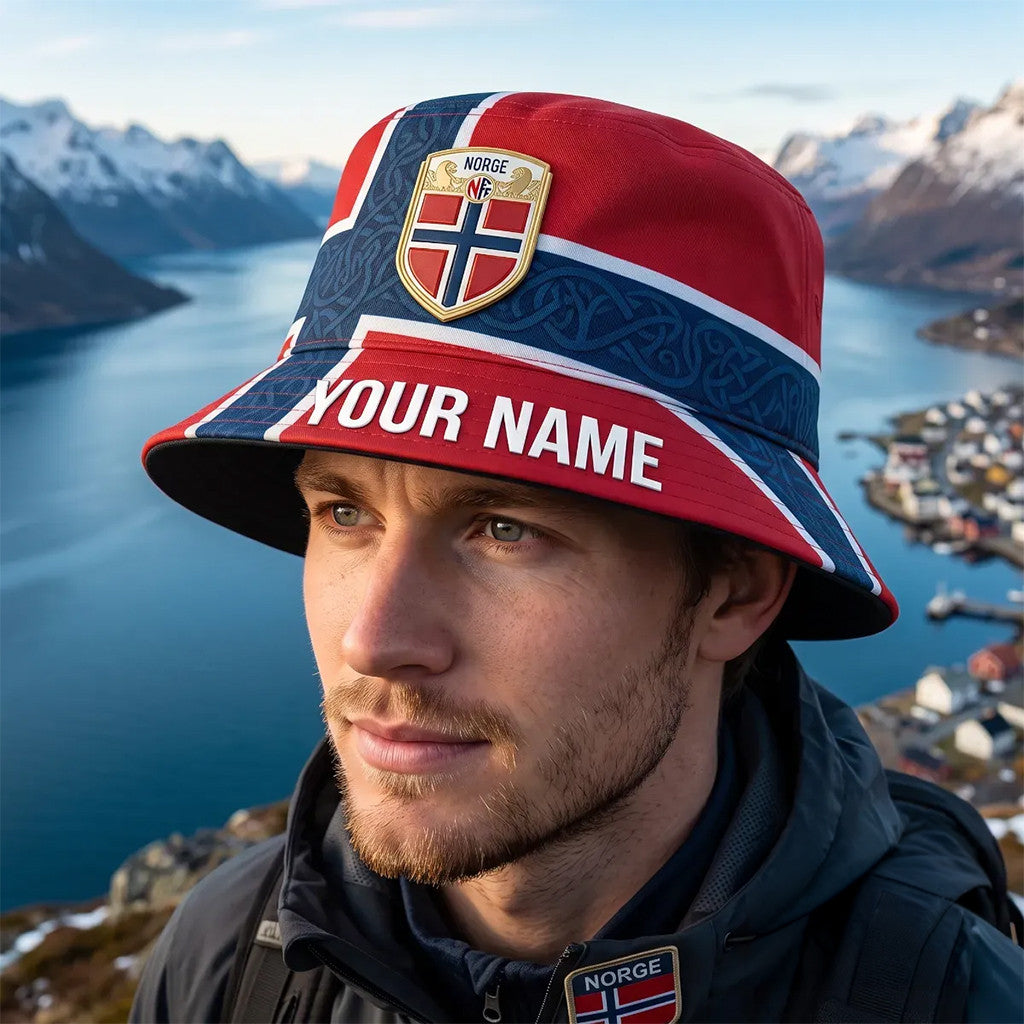 Personalized FIFA World Cup 2026 Norway Flag Bucket Hat Norway Football Merch Gifts For Fan