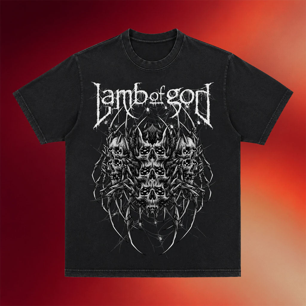 Lamb Of God Merch 2026 Spiderskull Wash T-Shirt Cool Gifts For Music Lovers - Merchluma
