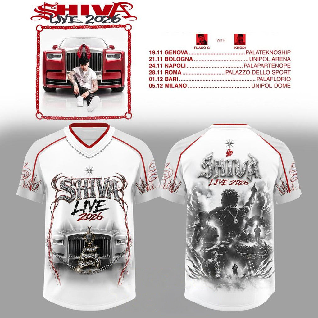 Shiva Live Tour 2026 White Jersey Shiva Merch Best Gifts For Music Lovers