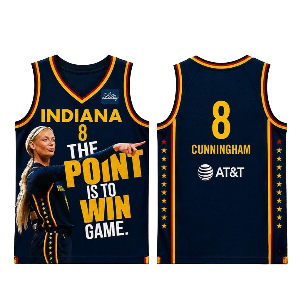 Sophie Cunningham The Point Is To Win Game Pointing Jersey #8 Indiana Fever Merch Fans Gifts