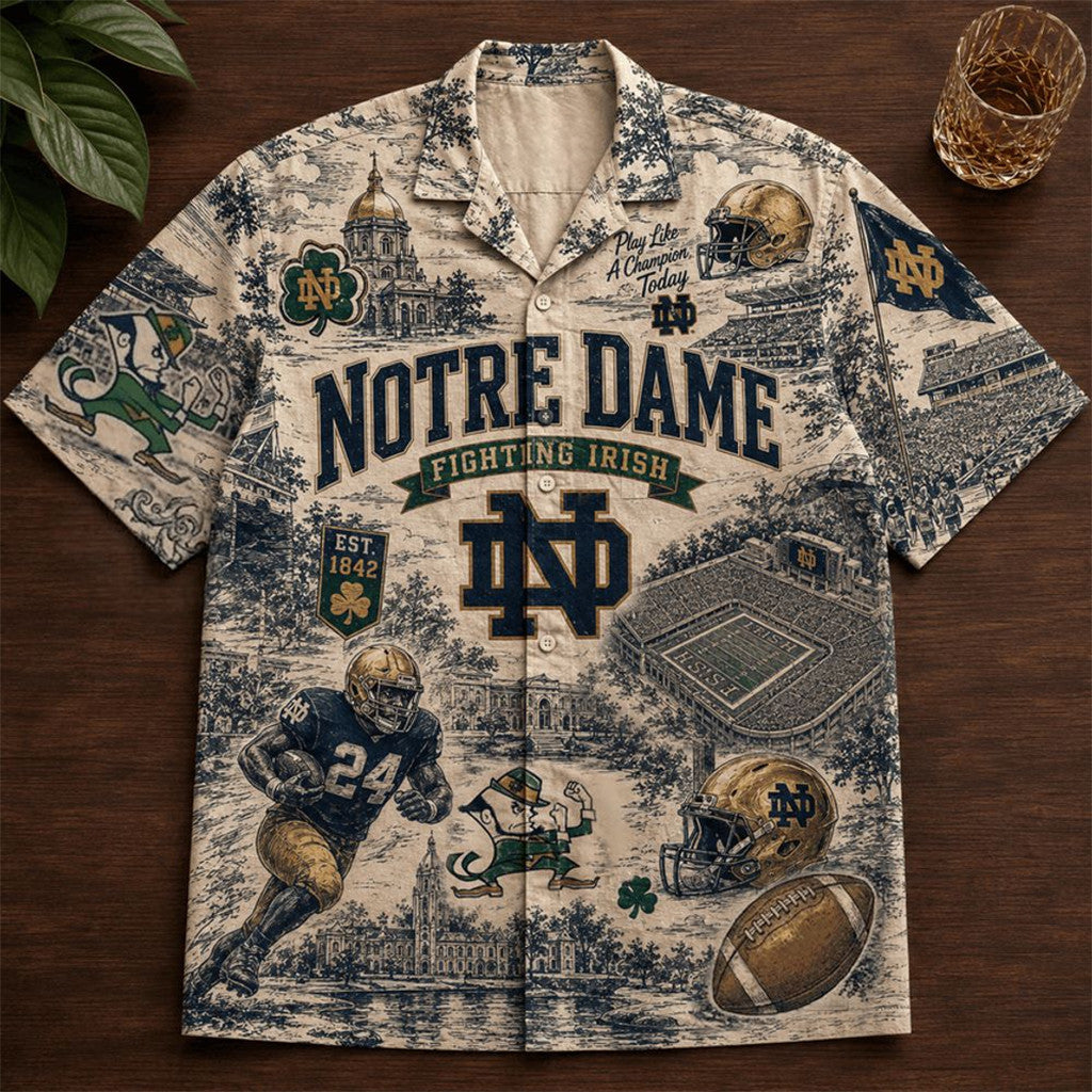 Notre Dame Fighting Irish 2026 Hawaiian Shirt Notre Dame Football Merch Gift For Husband