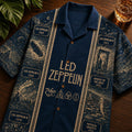 Led Zeppelin Luxury Designer Brand Inspired Hawaiian Shirt Led Zeppelin Merch 2026 Dad Gifts