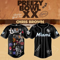 Chris Brown Breezy Bowl XX Miami Marlins Baseball Jersey Miami Marlins Merch Gifts For Fans